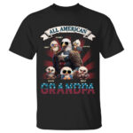 All American Grandpa T Shirt Personalized Family Grandfather Gift