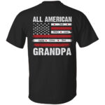 All American Grandpa T Shirt Personalized Family Names Gift Tee