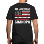 All American Grandpa T Shirt Personalized Family Names Gift Tee