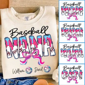 Baseball Mama Shirt Personalized Baseball Mom Gift for Women Adults