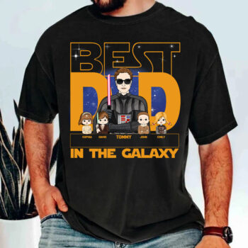 Best Dad In The Galaxy Custom Family Names Star Wars Inspired Shirt