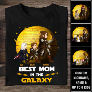 Best Mom in the Galaxy Custom Family Names Personalized T Shirt