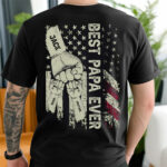 Best Papa Ever Personalized Fathers Day Gift T Shirt for Dad