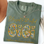 Blessed To Be Called Gigi Floral Print Family Name T Shirt