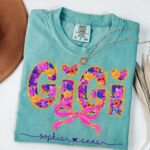 Gigi Floral Pattern T Shirt Personalized Name Custom Gift Tee