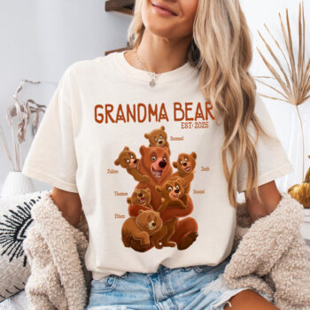 Grandma Bear Shirt Personalized Family Names Cute Gift Idea