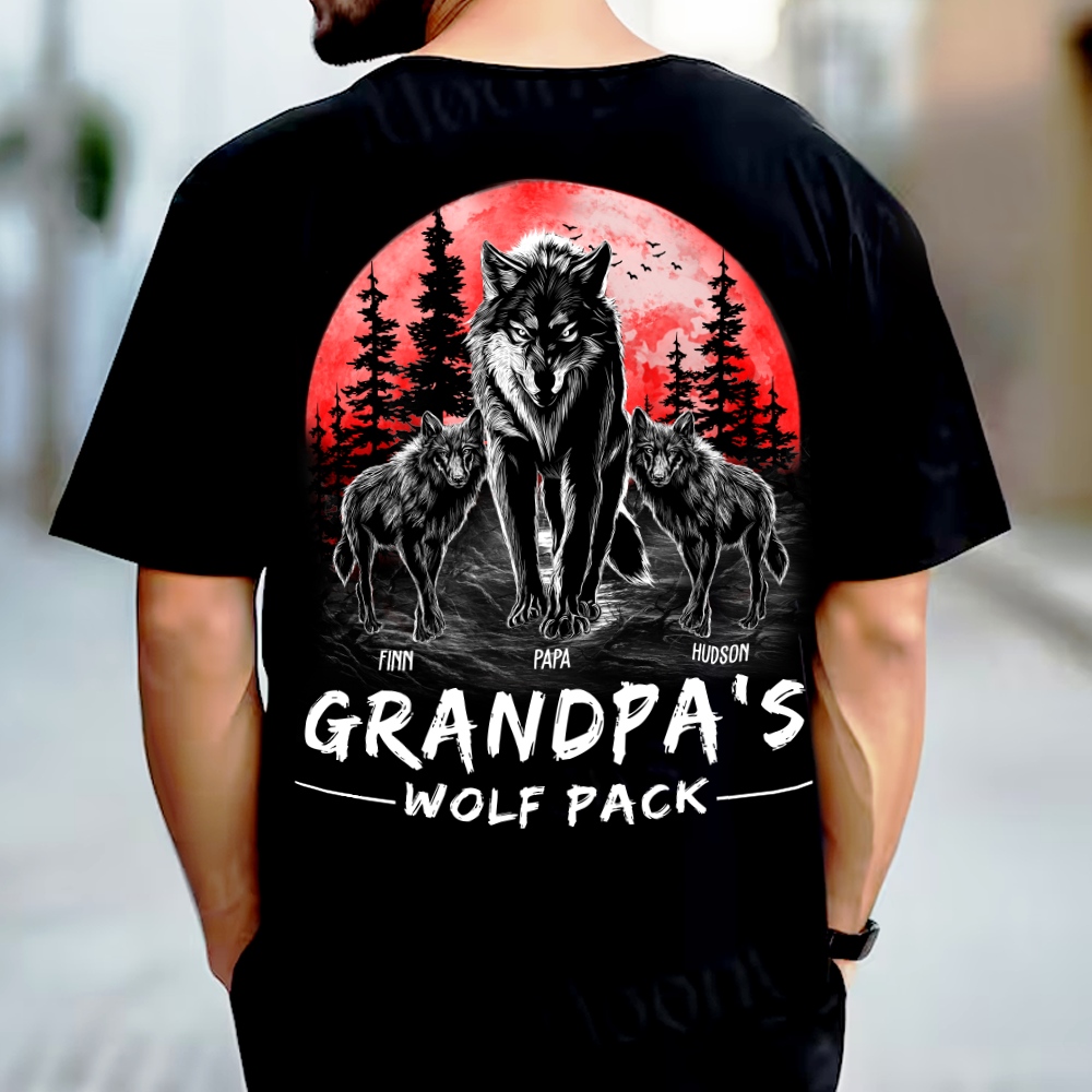 Grandpas Wolf Pack Family TShirt Custom Personalized Gift Tee Grandpas Wolf Pack Family TShirt Custom Personalized Gift Tee