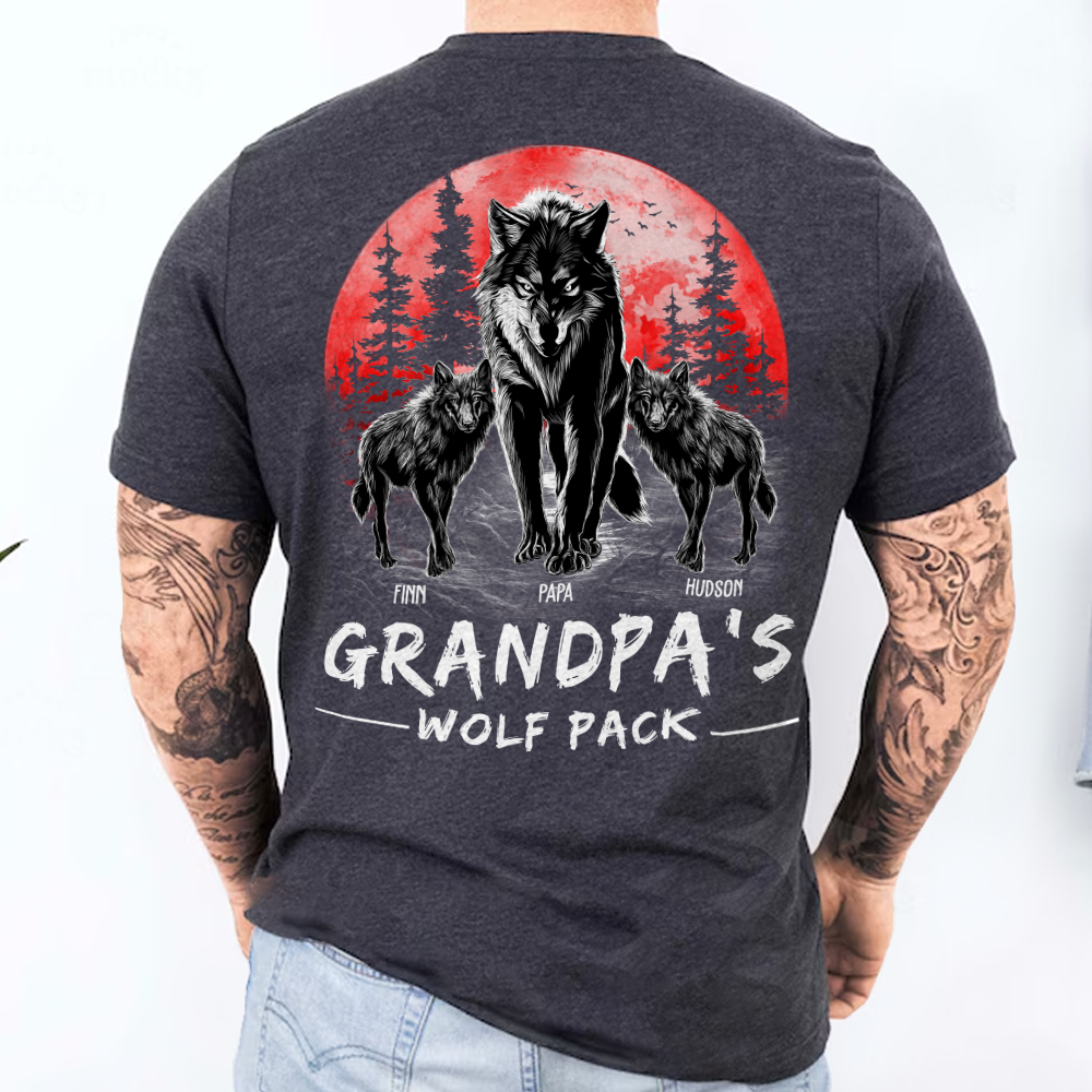 Grandpas Wolf Pack Family TShirt Custom Personalized Gift Tee Grandpas Wolf Pack Family TShirt Custom Personalized Gift Tee