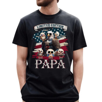 Limited Edition Papa Eagle and Owls Family Matching T Shirt