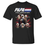 Papa A Real American Hero Personalized Eagle Family T Shirt Gift