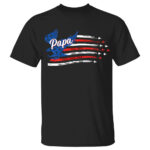 Papa American Flag Eagle Fighter Jets Patriotic Dad T Shirt Gift