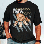 Papa Fist Bump Family Shirt Personalized Gift for Dad Fathers Day