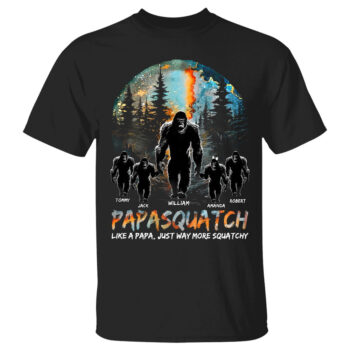 Papasquatch Family T Shirt Like A Grandpa Just Way More Squatchy Tee