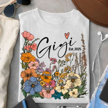 Personalized Floral Family Name T Shirt Custom Gift Idea 2025 Edition