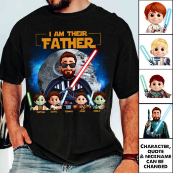 Personalized I Am Their Father Star Wars Cartoon Family Shirt