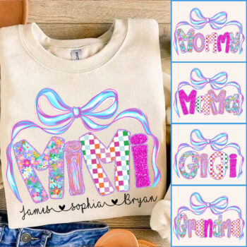 Personalized Mimi Shirt Custom Name Gift for Family Members and Loved Ones