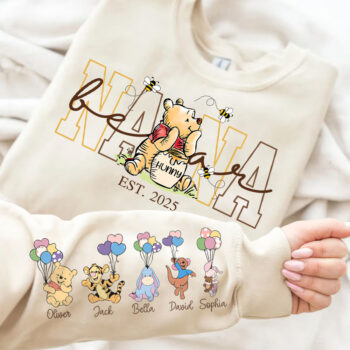 Personalized Nana Sweatshirt with Winnie the Pooh and Custom Names