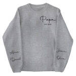 Personalized Papa Sweatshirt with Custom Name and Established Year