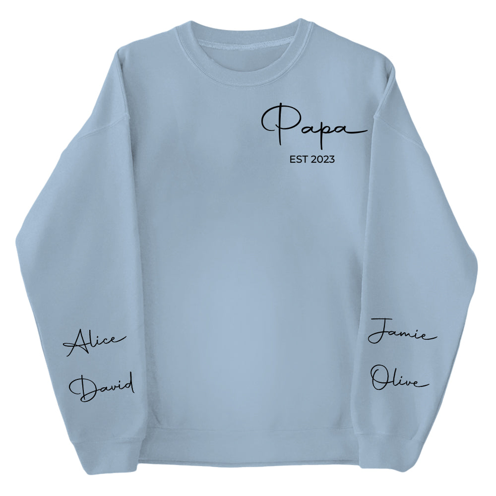 Personalized Papa Sweatshirt with Custom Name and Established Year Personalized Papa Sweatshirt with Custom Name and Established Year
