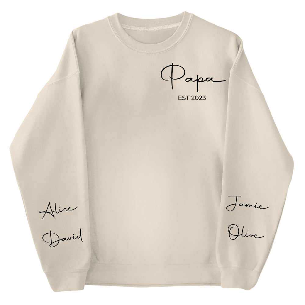 Personalized Papa Sweatshirt with Custom Name and Established Year Personalized Papa Sweatshirt with Custom Name and Established Year