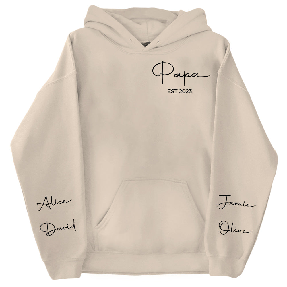 Personalized Papa Sweatshirt with Custom Name and Established Year Personalized Papa Sweatshirt with Custom Name and Established Year