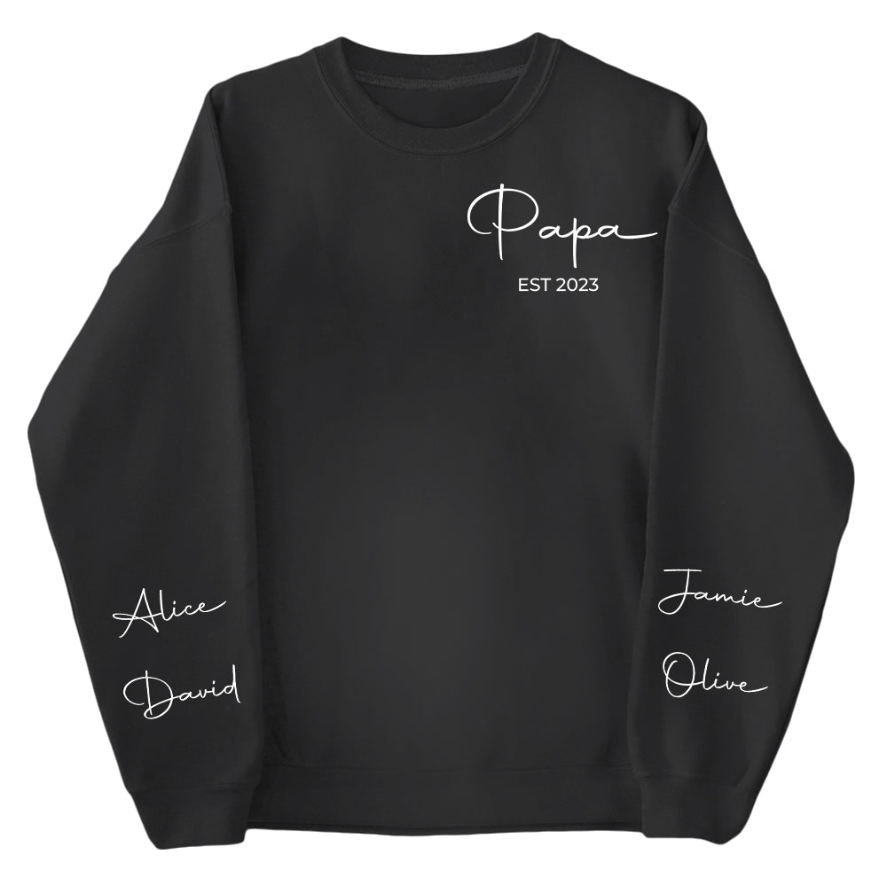 Personalized Papa Sweatshirt with Custom Name and Established Year Personalized Papa Sweatshirt with Custom Name and Established Year