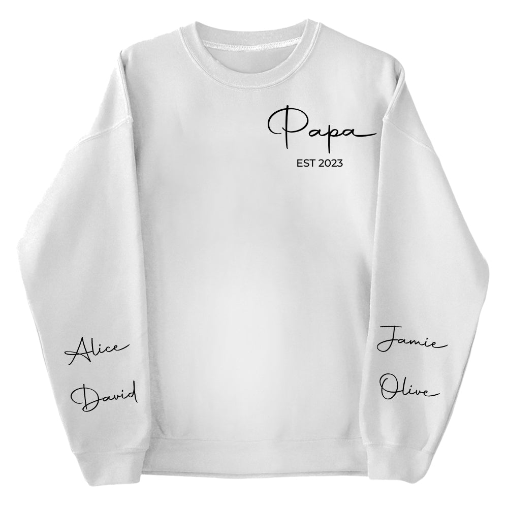 Personalized Papa Sweatshirt with Custom Name and Established Year Personalized Papa Sweatshirt with Custom Name and Established Year
