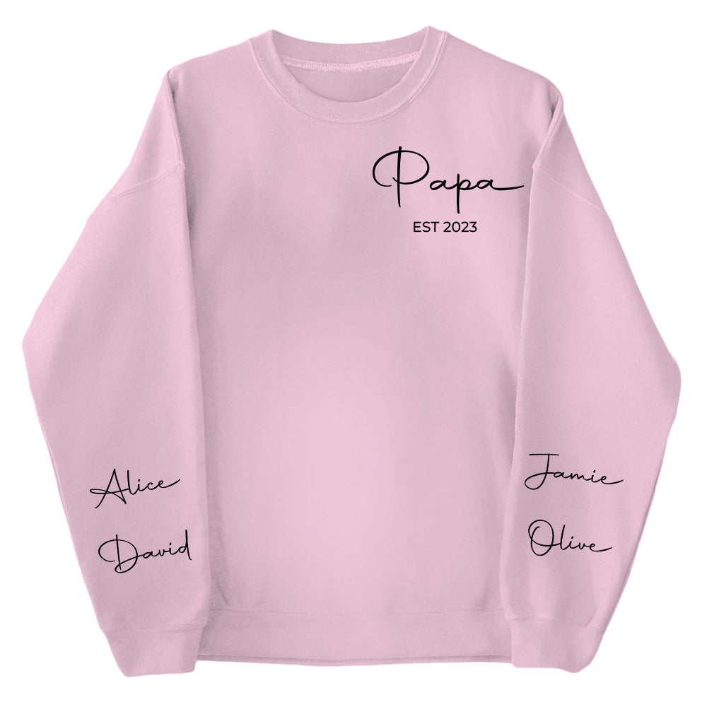 Personalized Papa Sweatshirt with Custom Name and Established Year Personalized Papa Sweatshirt with Custom Name and Established Year