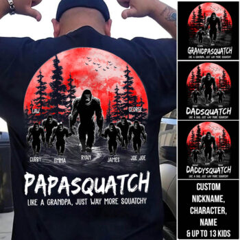 Personalized Papasquatch Family Shirt Custom Nickname And Names Design