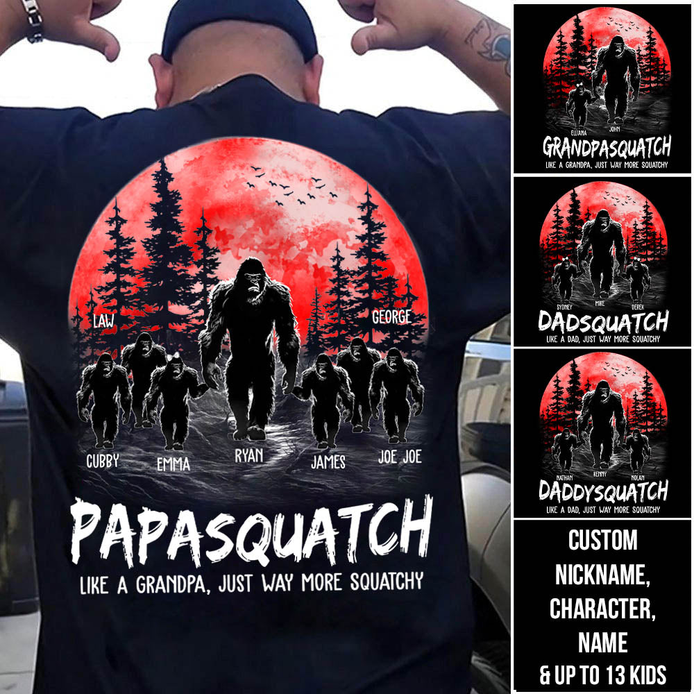 Personalized Papasquatch Family Shirt Custom Nickname And Names Design Personalized Papasquatch Family Shirt Custom Nickname And Names Design
