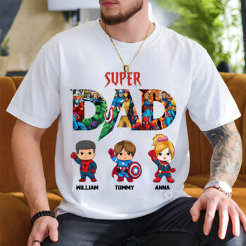 Super Dad Personalized Marvel Superhero Family Custom Shirt