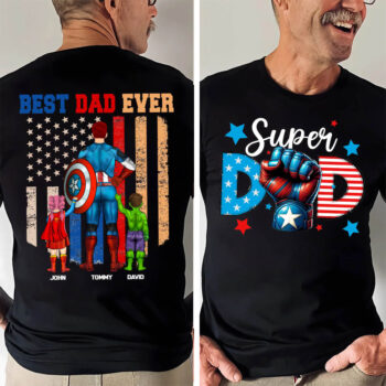 Super Dad T Shirt Best Dad Ever Personalized Fathers Day Gift
