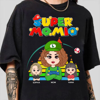 Super Mom and Kids Custom Cartoon T Shirt Family Matching Tee