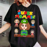 Super Mommi Personalized T Shirt Custom Family Cartoon Graphic Tee